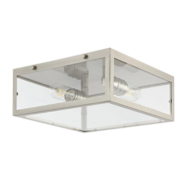 Grayson 12" Metal/Glass LED Flush Mount - JONATHAN Y